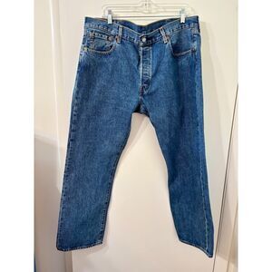 LEVI STRAUSS & CO Mens 38X29 501 Jeans Sturdy Cotton Classic Medium Wash
